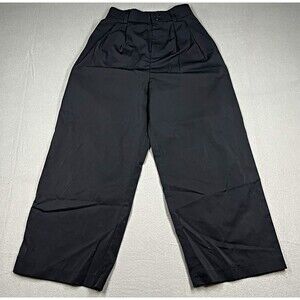 Zara Women’s XS Black Wide-Leg Dress Pants Pleated Elastic Waist 26" witchy